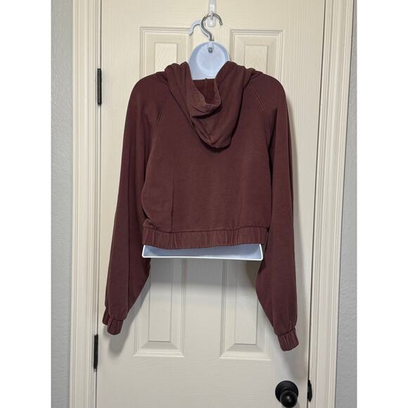 Aeropostale Cropped Hoodie Small | Burgundy Loungecore Streetwear - Picture 3 of 6